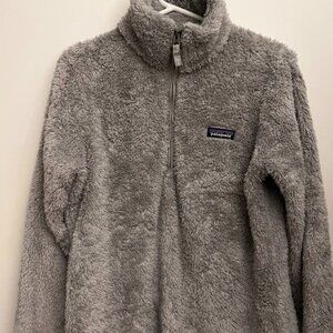 Patagonia Womens Jacket Medium Gray Los Gatos 1/4 Zip Fleece Pullover Fuzzy